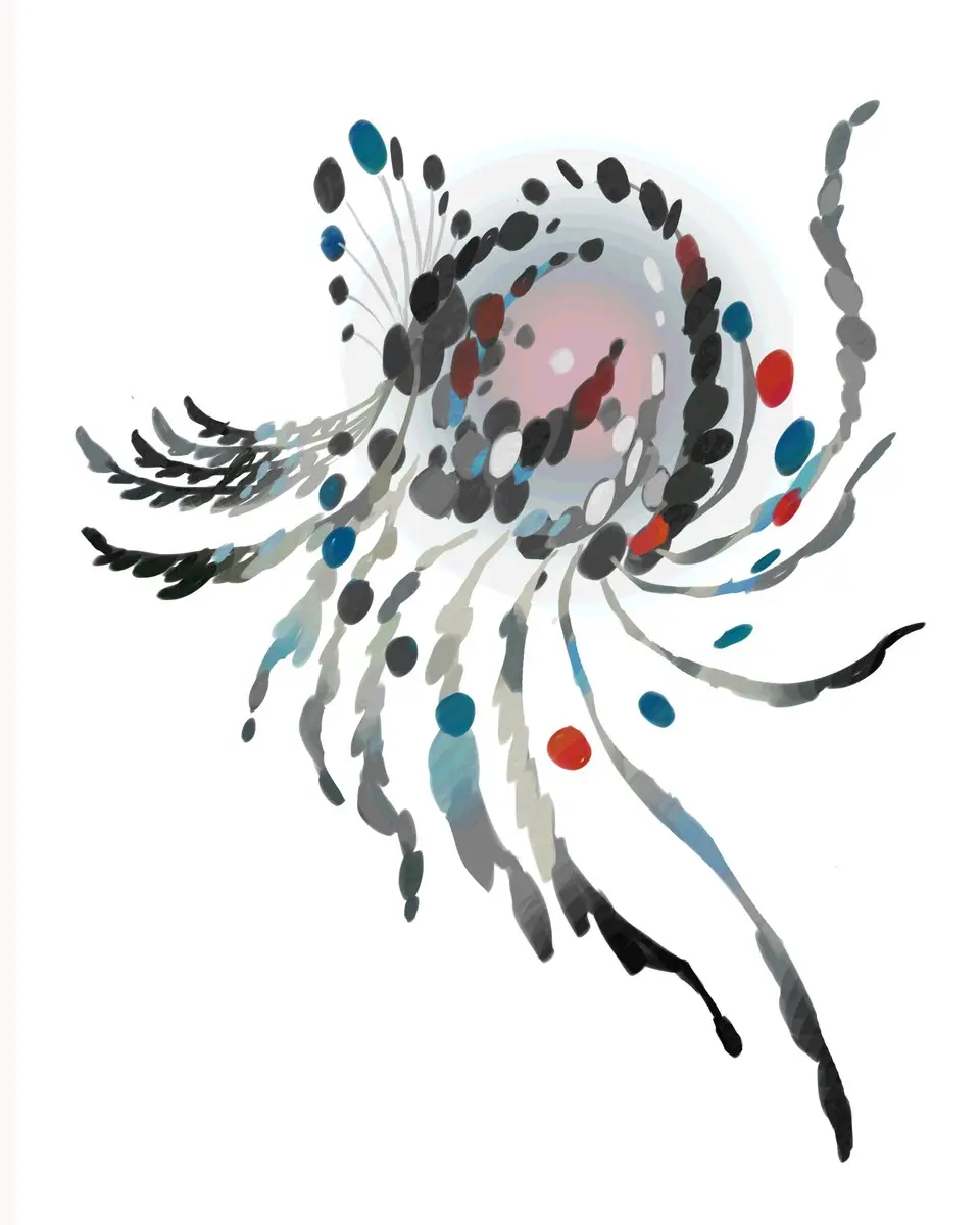 白夜枭作品 · 缀瞳浮水母 Medusa oculata（异骸百相）